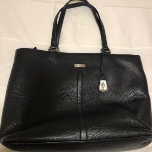 Cole haan black leather tote bag